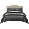 thumbnail image 1 of Soft Silk 7 PC Bed Sheet Set 15" Inches Deep Pocket (1 Fitted 1 Flat 2 Pillow Cases 1 Duvet Cover 2 Pillow Shams) 800 Thread Count Full Size Dark Grey Solid, 1 of 5