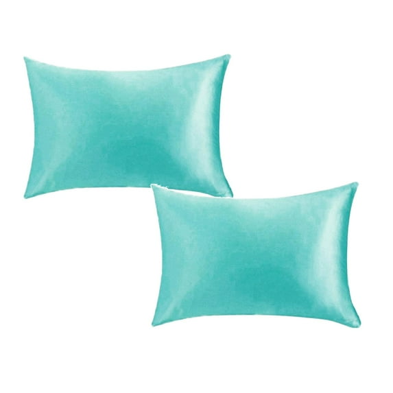 Soft Silk Blend Pillowcase Cover Breathable Pillow Case for Hair and Skin, Standard Size 20*26 Inch Travel Pillow Cases with Envelope Closure Set Of 2