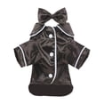 thumbnail image 1 of Soft Silk Sleepwear for Small Dogs Cats Lapel Doggie Loungewear Lightweight Breathable Puppy Pajamas Two-Legged Pet Shirt Clothes, 1 of 8