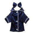 thumbnail image 1 of Soft Silk Sleepwear for Small Dogs Cats Lapel Doggie Loungewear Lightweight Breathable Puppy Pajamas Two-Legged Pet Shirt Clothes, 1 of 7