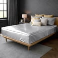 thumbnail image 1 of Soft Silk Zip On Fitted Sheets Cal King Size 72X84 - Includes 2 Zip On Sheets +1 Bottom Fitted Base - Fit's 16” In Deep Pocket - Easy to Use,Soft,Smooth -Fitted Sheet -SilverGrey - Color, 1 of 8