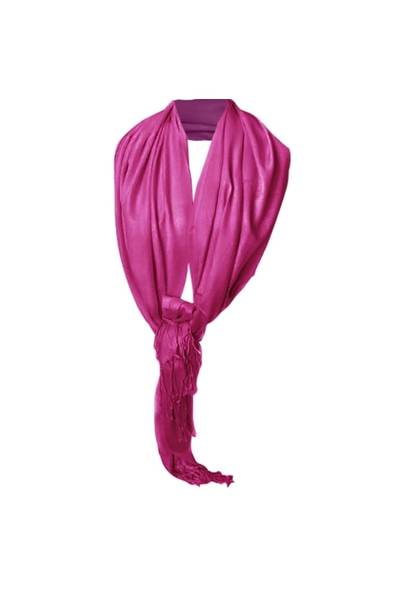 Soft Silky Rayon Pashmina Shawl Wrap Scarf in Solid Color