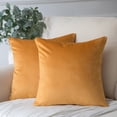 thumbnail image 1 of Soft Silky Velvet Series Square Decorative Throw Pillow Covers for Couch, 22" x 22", Orange, 2 Pack, 1 of 6