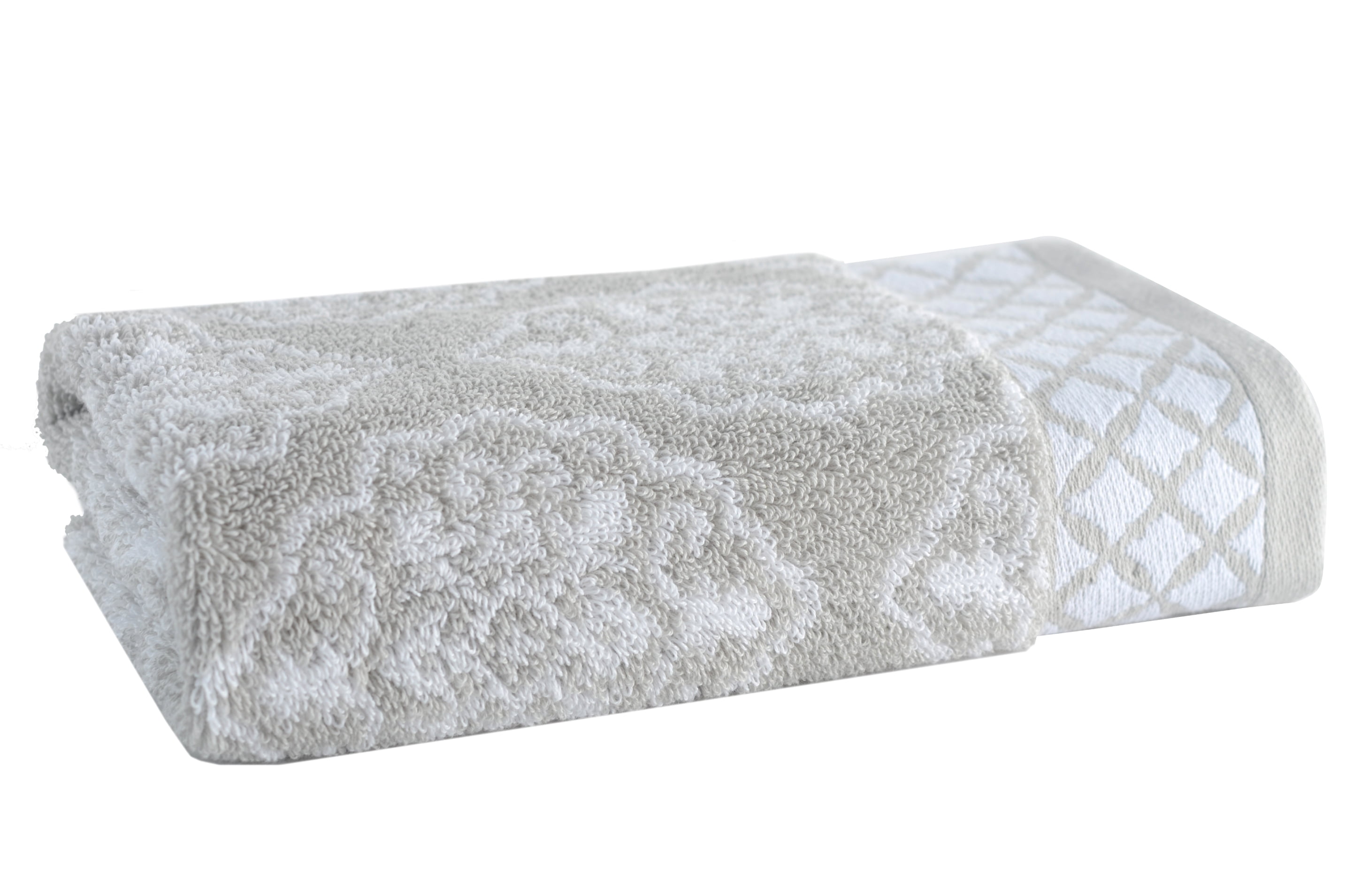 Soft Silver/Arctic White Medallion Hand Towel, Better Homes & Gardens