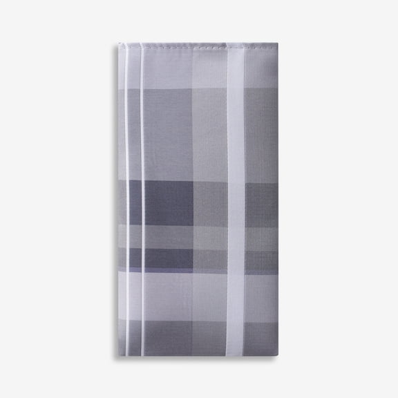 Soft Silver Plaid Pocket Square