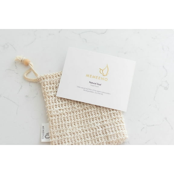 Soft Sisal Fiber Finish, Exfoliating Soap Saver Holder for Shower & Bath by MEMEENO - Beige