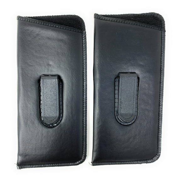 Soft Slip-In Eyeglasses Readers Case Holder Belt Holster Pouch w Clip, Black
