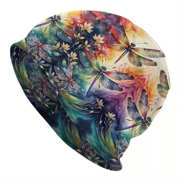 Retro Slouchy Beanie, Breathable Boho Skull Cap, Printed Chemo Cap For Women and Men