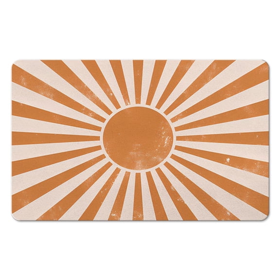 Soft, Small & Colorful Vintage Sun Bathroom Rugs: Non-slip, Machine Washable, 20x32 inch