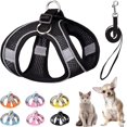 thumbnail image 1 of Soft Small Dog Harness and Leash Set Mesh Puppy Harnesses Leash Easy Walk Dog Harness Vest Adjustable Reflective No Pull Dog Harnesses for Small Dogs Cats, 1 of 7