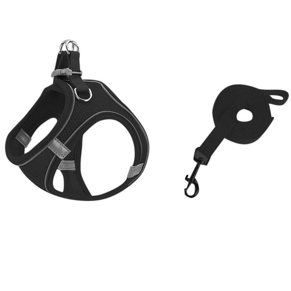 Soft Air Mesh Step In Dog Harness And Leash Set For Small Breed Puppies Adjustable No Pull Reflective Pet Vest