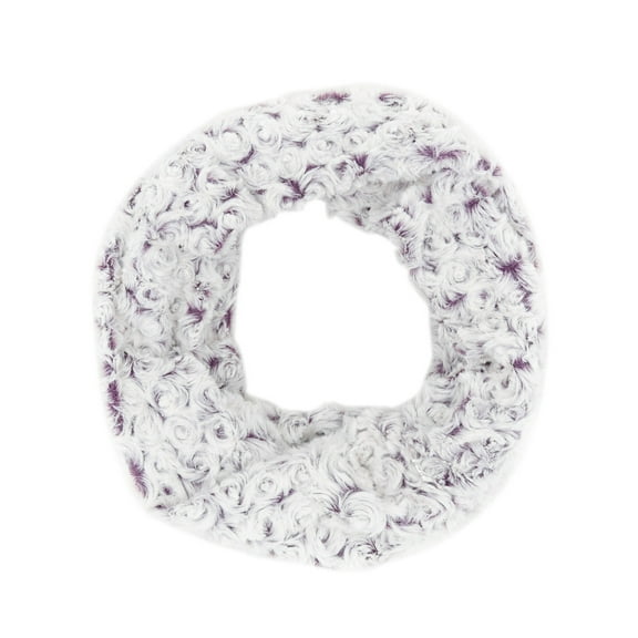 Soft Small Faux Fur Roses Warm Infinity Circle Scarf