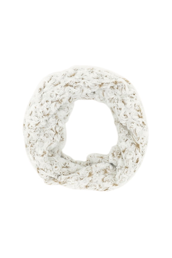 Soft Small Faux Fur Roses Warm Infinity Circle Scarf