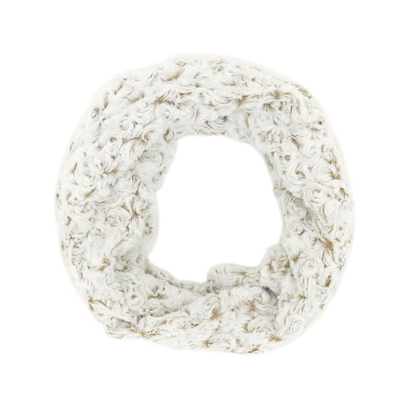Soft Small Faux Fur Roses Warm Infinity Circle Scarf