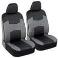 thumbnail image 1 of Soft & Smooth Leatherette Sideless Front Car Seat Covers (Black & Slate Gray), 1 of 10