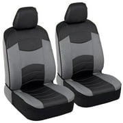 Soft & Smooth Leatherette Sideless Front Car Seat Covers (Black & Slate Gray)