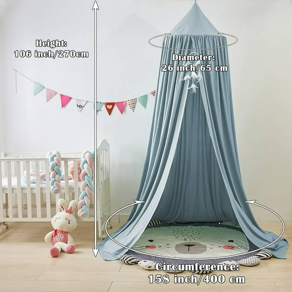 Soft Smooth Playing Tent Canopy Girls Room Decoration Princess Castle, Dreamy Mosquito Net Bedding, Extra Large Full Queen Size Bed Canopies Decorate