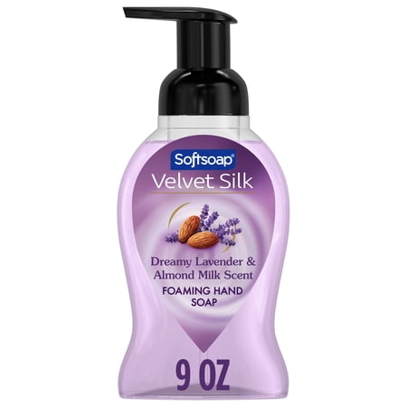 Softsoap Velvet Silk Foaming Liquid Hand Soap, Dreamy Lavender & Almond Milk Scent, 9 fl oz