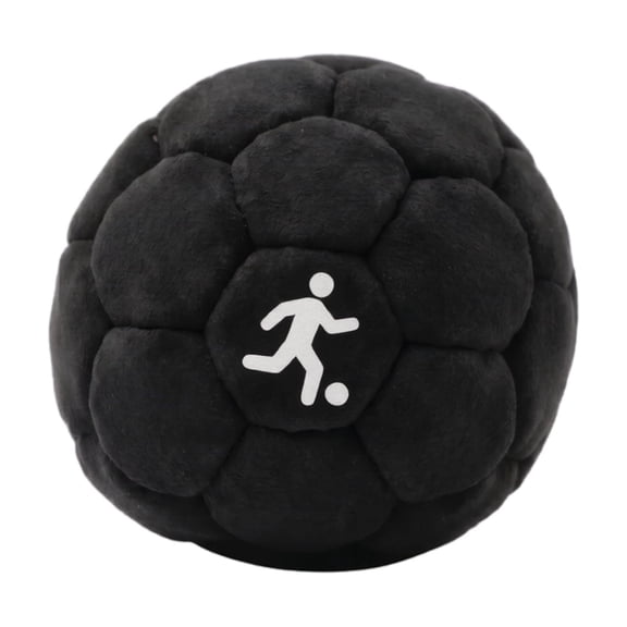 Soft Soccer Ball 2.5 Inch Plush Hacky Ball Footbag Hacky for Student and Adults Indoor Outdoor Toys Activity Play Balls Black 1 Pack