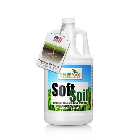 Soft Soil Liquid Soil Aerator & Lawn Treatment to Fix Compacted Soils, Improve Drainage with Non-Mechanical Liquid Application. 1 Gallon