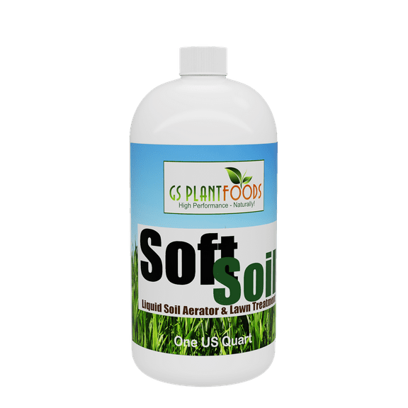 Soft Soil Liquid Soil Aerator & Lawn Treatment to Fix Compacted Soils, Improve Drainage with Non-Mechanical Liquid Application. 1 Quart (32 oz)