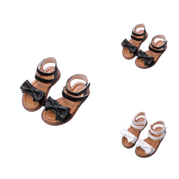 Soft Sole Bowknot Sandals, Girls' Summer Sandals with Roman Style Design, Toddler Dress Slippers for Little Girls Princess Shoes