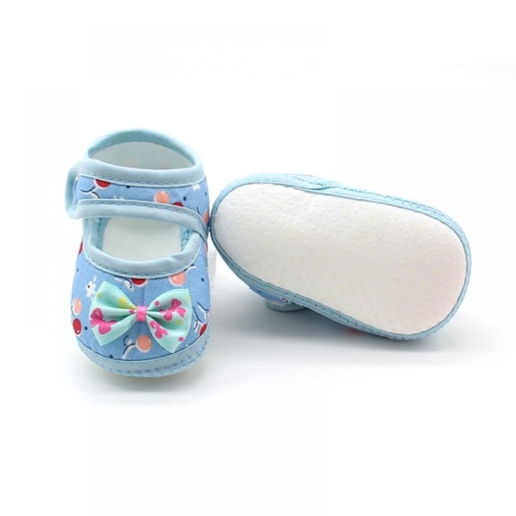 Soft Sole Cotton Baby Shoes - Infant Baby Walking Shoes Moccasinss Rubber Sole Crib Shoes 0-18M (Blue)