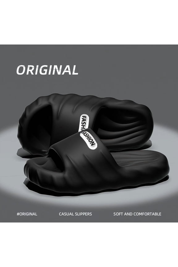 Soft Sole EVA Slippers for Women and Men Lightweight Non Slip Home Slippers Summer Wave Thick Platform Beach Flip Flops