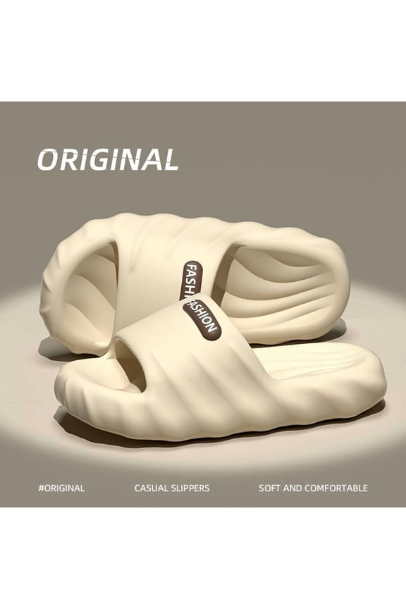 Soft Sole EVA Slippers for Women and Men Lightweight Non Slip Home Slippers Summer Wave Thick Platform Beach Flip Flops