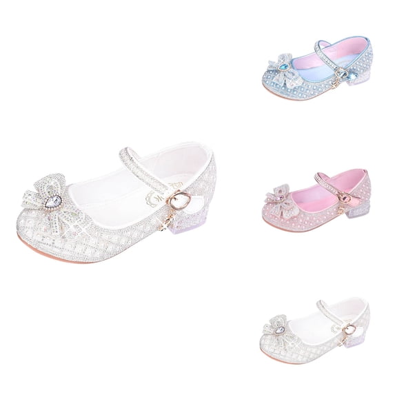 Soft Sole Flower Girls' Shoes, Spring Autumn Children's Mary Jane Dress Shoes, Low Heel Princess Wedding Party Kids Single Shoes