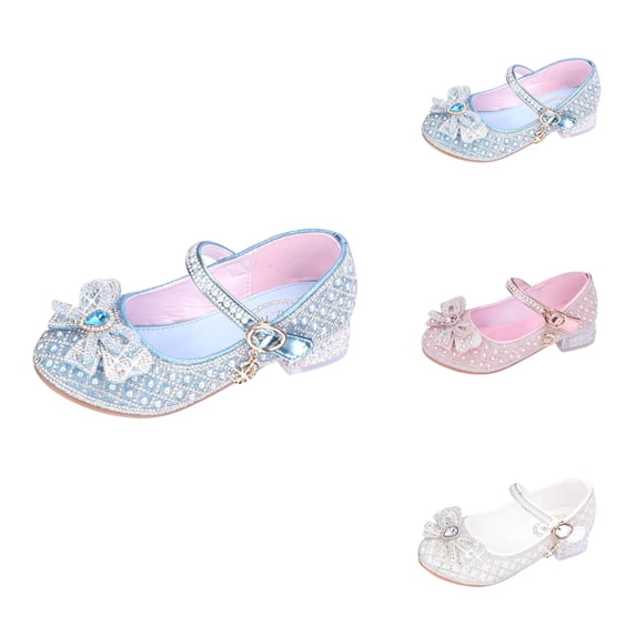 Soft Sole Flower Girls' Shoes, Spring Autumn Children's Mary Jane Dress Shoes, Low Heel Princess Wedding Party Kids Single Shoes