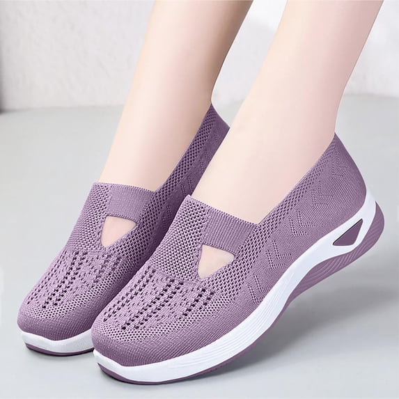 Soft Sole Orthopedic Casual Shoes Mesh up Stretch Platform Shoes Wide Width Elderly Shoes with Adjustable Closure Soft Comfortable Breathable Casual Walking Sneakers Shoes