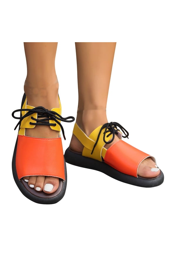 Soft Sole Strap Sandals Women's New Versatile Thick Sole Soft Faced Sandals Summer Sandals Red 42