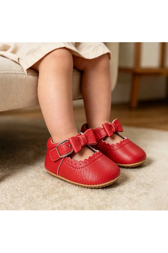 Soft Soles Sneakers for Everyday Easy Walking and Cozy Baby Shoes for Gentle Crawlers and Early, 0-6 Months, Red