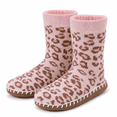 thumbnail image 1 of Muk Luks Girls Socks, Sweater Knit Slipper Kids Crew Socks for Girls with Soft Sole, Light Pink, S/M, 1 of 9