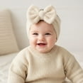 thumbnail image 1 of Soft Solid Baby Headband With Bow For And Toddlers Daily Casual Wear, 0-36 Months, Beige, 1 of 3
