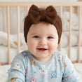 thumbnail image 1 of Soft Solid Baby Headband With Bow For And Toddlers Daily Casual Wear, 0-36 Months, Coffee, 1 of 3