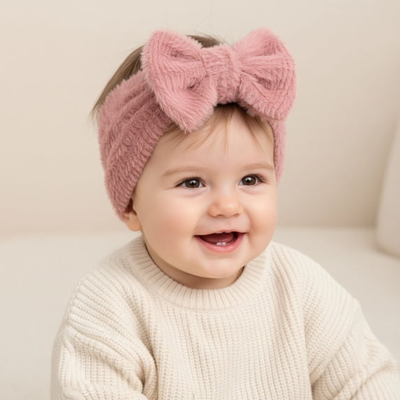 Soft Solid Baby Headband With Bow For And Toddlers Daily Casual Wear, 0-36 Months, Watermelon Red