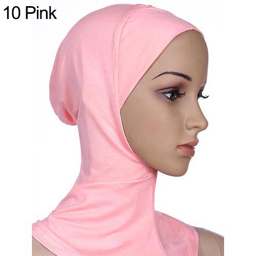 Soft Solid Color Women Full Cover Scarf Cap Underscarf Neck Head Bonnet Hat