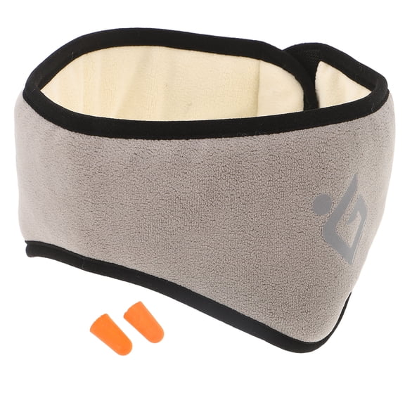 Soft Soundproof Sleep Ear Muffs Light Grey Adjustable Headband for Night Use