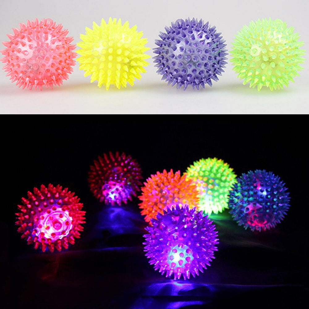 TONER DEPOT Soft Spike Flashing Light Up Bounce Balls (Set of 6)