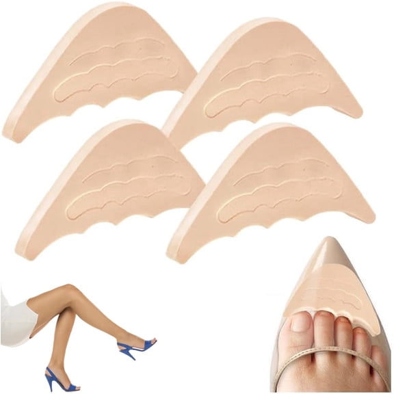 Soft Sponge Adjustable Shoe Filler, Reusable Shoe Toe Inserts for Loose Shoes, Unisex Size Inserts for High Heel Shoes (Beige, 2 Pairs)