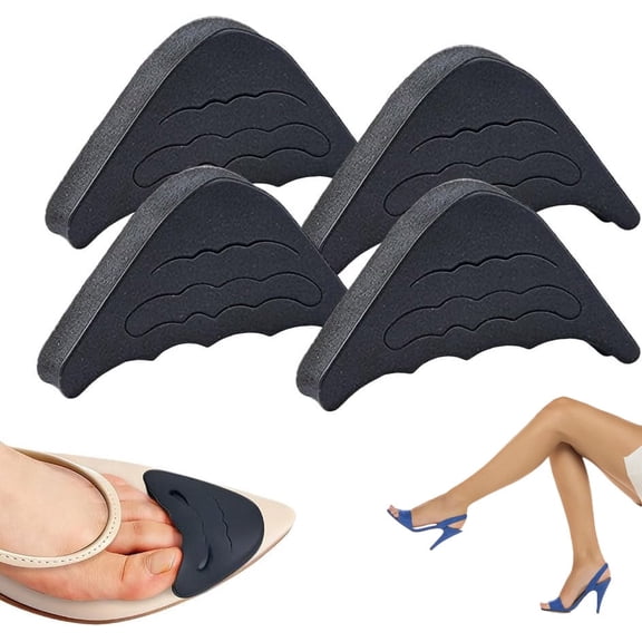 Soft Sponge Adjustable Shoe Filler, Reusable Shoe Toe Inserts for Loose Shoes, Unisex Size Inserts for High Heel Shoes (Black, 2 Pairs)