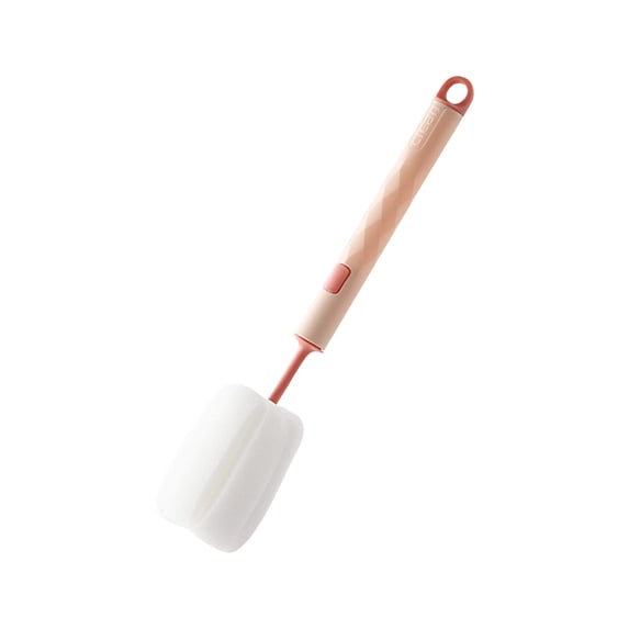 Soft Sponge Cup Brush, Household Baby Bottle and Glass Cleaning Brush, 360° Rotating Long Handle, No Dead Angle Cleaning for Narrow-Mouth Bottles and Mugs