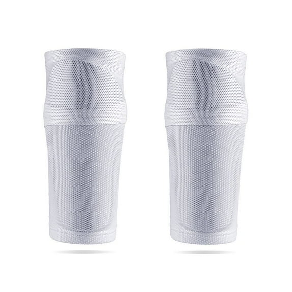 Soft Sports Kids Boys Men Leg Guard Sleeves Instep Socks Football Shin Holder Soccer Shin Pads Cover WHITE M