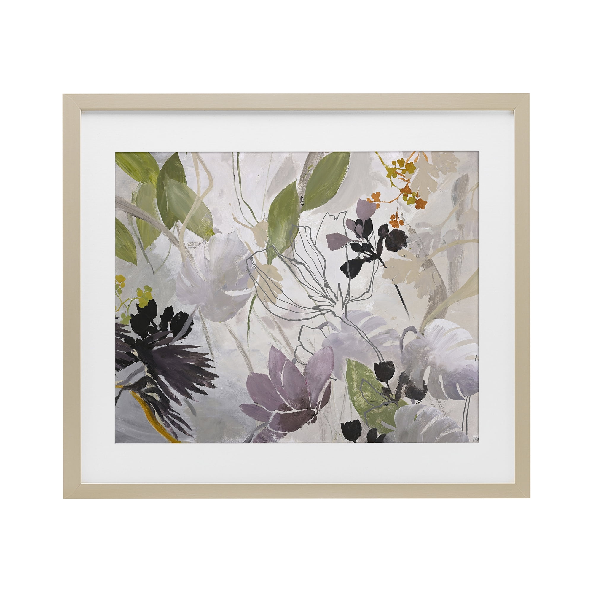 Soft Spring Organic Flora Birch Framed Print Under Glass, design by Design Fabrikken