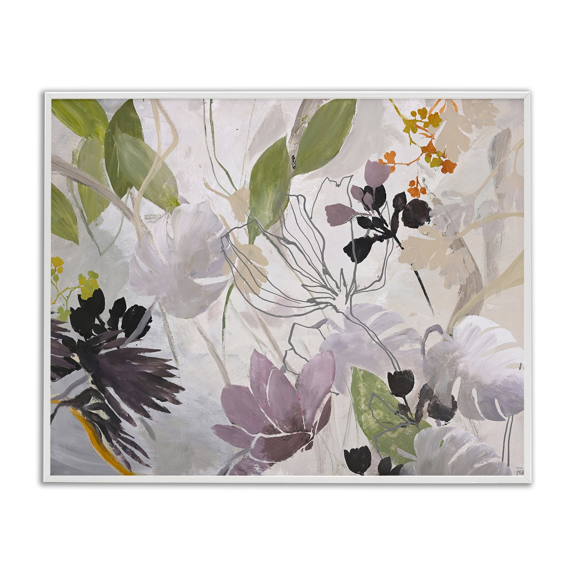Soft Spring Organic Flora White Framed Giclee Art, design by Design Fabrikken