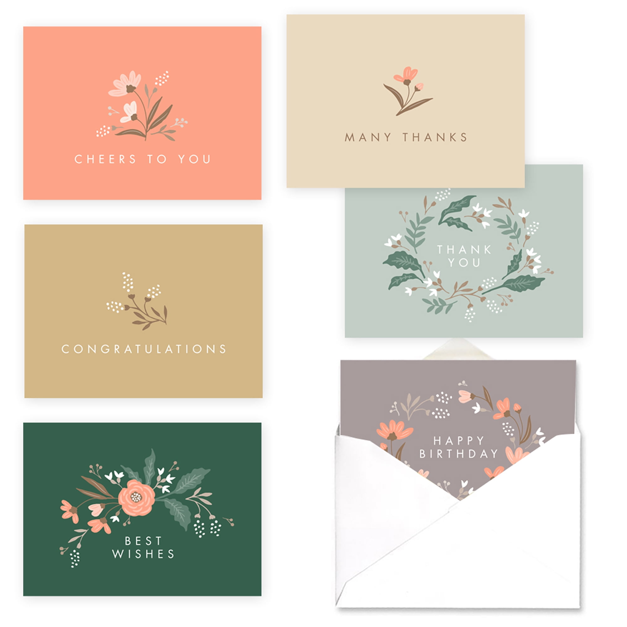 Soft Springs Floral All Occasion Note Card Assortment set of 36
