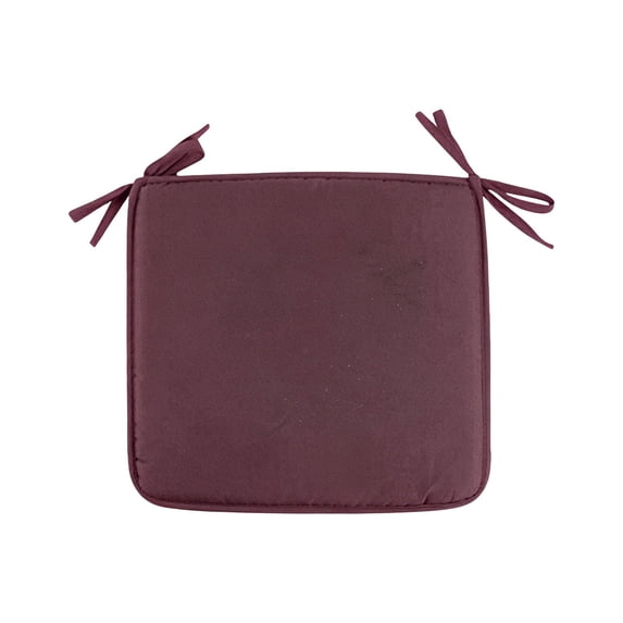 Soft Square Chair Pads 15.74 x 15.74 Inch, Solid Color Seat Cushions with Ties for Dining Chairs and Stools, Comfortable Indoor Outdoor Cushion, Home Mats and Rugs, Brown