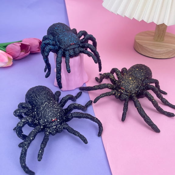 Soft Squeezable Spider Stress Relief Ball for Adults  Slow Rise Sensory Tool, Simulated Animal Shape Decompression Object for Office Anxiety, Random Color 1 PC